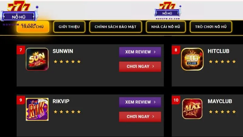 NOHU FM uy tín, game đa dạng, rút tiền siêu nhanh, thưởng lớn