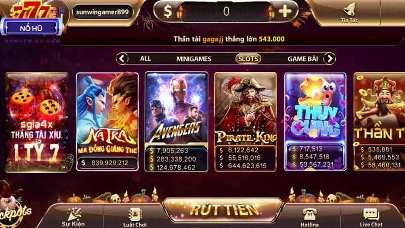 Game nổ hũ Sunwin hấp dẫn, jackpot liên tục, free spin dễ trúng