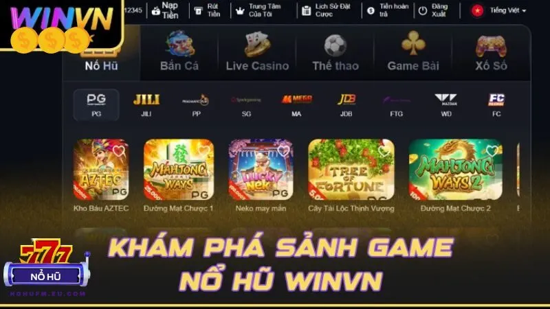 WINVN sở hữu kho game đa dạng, tỷ lệ thắng cao, jackpot cực cao